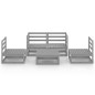 5-tlg. Garten-Lounge-Set Grau Kiefer Massivholz 5-tlg. Garten-Lounge-Set Grau Kiefer Massivholz