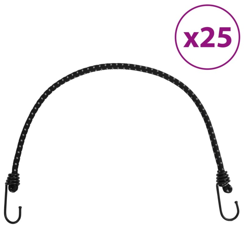 vidaXL Gummiseile Reflektierend mit Haken 25 Stk. 59 cm vidaXL Gummiseile Reflektierend mit Haken 25 Stk. 59 cm