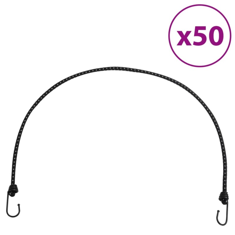 vidaXL Gummiseile Reflektierend mit Haken 50 Stk. 100 cm vidaXL Gummiseile Reflektierend mit Haken 50 Stk. 100 cm