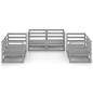 6-tlg. Garten-Lounge-Set Grau Kiefer Massivholz 6-tlg. Garten-Lounge-Set Grau Kiefer Massivholz