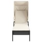 vidaXL Sonnenliege mit Dach Schwarz Poly Rattan vidaXL Sonnenliege mit Dach Schwarz Poly Rattan