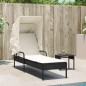 vidaXL Sonnenliege mit Dach und Tisch Schwarz Poly Rattan vidaXL Sonnenliege mit Dach und Tisch Schwarz Poly Rattan