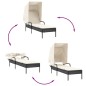vidaXL Sonnenliege mit Dach und Tisch Schwarz Poly Rattan vidaXL Sonnenliege mit Dach und Tisch Schwarz Poly Rattan
