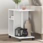 vidaXL Beistelltisch mit Rollen Weiß 50x30x55 cm Holzwerkstoff vidaXL Beistelltisch mit Rollen Weiß 50x30x55 cm Holzwerkstoff