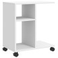 vidaXL Beistelltisch mit Rollen Weiß 50x30x55 cm Holzwerkstoff vidaXL Beistelltisch mit Rollen Weiß 50x30x55 cm Holzwerkstoff