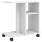 vidaXL Beistelltisch mit Rollen Weiß 50x30x55 cm Holzwerkstoff vidaXL Beistelltisch mit Rollen Weiß 50x30x55 cm Holzwerkstoff