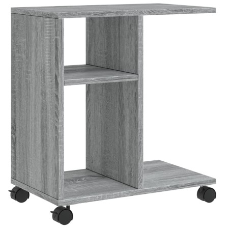 vidaXL Beistelltisch mit Rollen Grau Sonoma 50x30x55 cm Holzwerkstoff