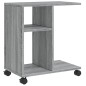 vidaXL Beistelltisch mit Rollen Grau Sonoma 50x30x55 cm Holzwerkstoff vidaXL Beistelltisch mit Rollen Grau Sonoma 50x30x55 cm Holzwerkstoff