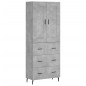 Highboard Betongrau 69,5x34x180 cm Holzwerkstoff Highboard Betongrau 69,5x34x180 cm Holzwerkstoff