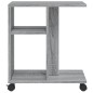 vidaXL Beistelltisch mit Rollen Grau Sonoma 50x30x55 cm Holzwerkstoff vidaXL Beistelltisch mit Rollen Grau Sonoma 50x30x55 cm Holzwerkstoff