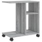vidaXL Beistelltisch mit Rollen Grau Sonoma 50x30x55 cm Holzwerkstoff vidaXL Beistelltisch mit Rollen Grau Sonoma 50x30x55 cm Holzwerkstoff