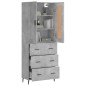 Highboard Betongrau 69,5x34x180 cm Holzwerkstoff Highboard Betongrau 69,5x34x180 cm Holzwerkstoff