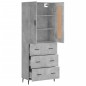 Highboard Betongrau 69,5x34x180 cm Holzwerkstoff Highboard Betongrau 69,5x34x180 cm Holzwerkstoff