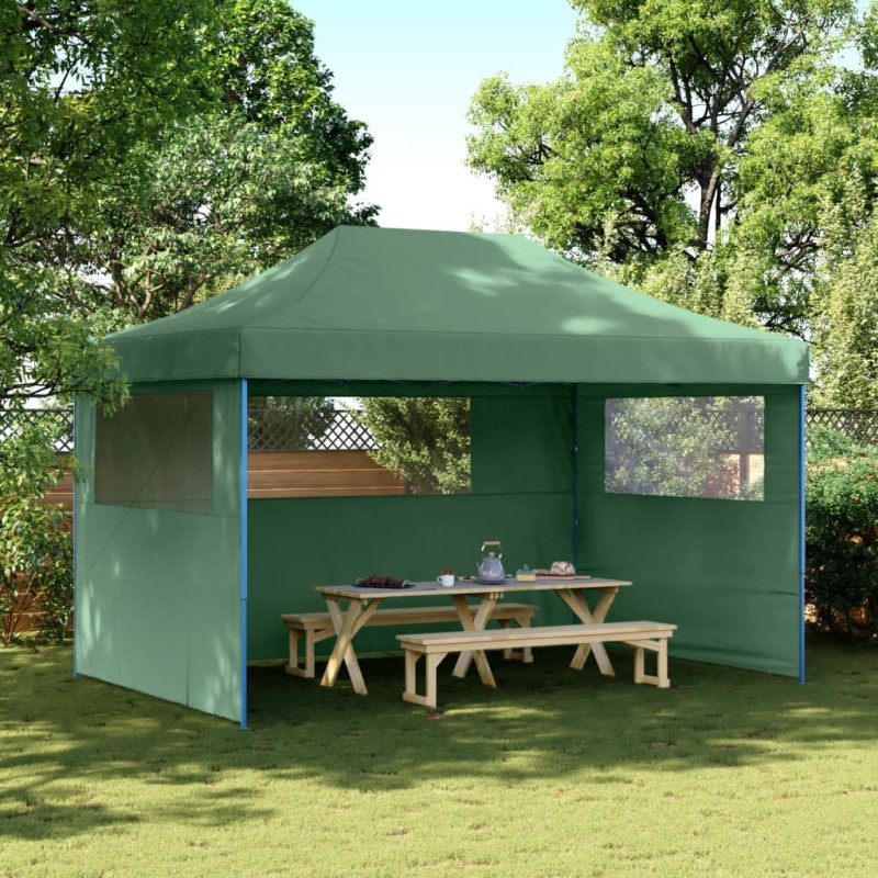 vidaXL Partyzelt Faltbar Pop-Up mit 3 Seitenteilen Grün vidaXL Partyzelt Faltbar Pop-Up mit 3 Seitenteilen Grün