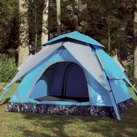 vidaXL Kuppel-Campingzelt 4 Personen Blau Quick Release