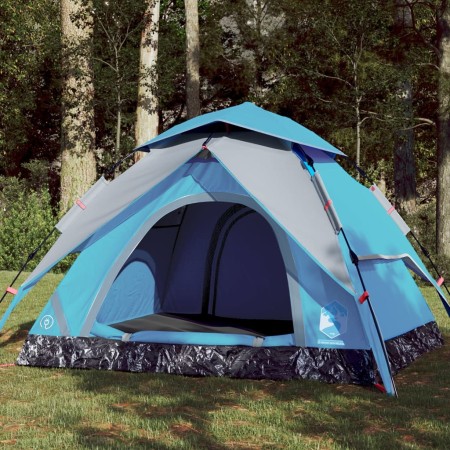 vidaXL Kuppel-Campingzelt 4 Personen Blau Quick Release