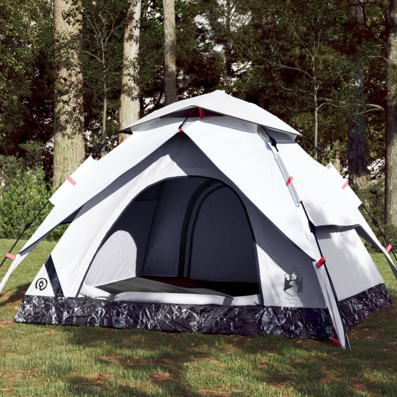 vidaXL Kuppel-Campingzelt 3 Personen Weiß Verdunkelt Quick Release vidaXL Kuppel-Campingzelt 3 Personen Weiß Verdunkelt Quick Release