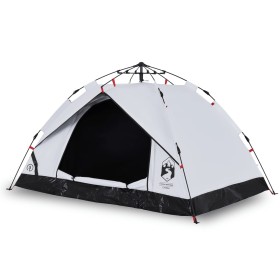 vidaXL Kuppel-Campingzelt 3 Personen Weiß Verdunkelt Quick Release