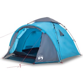vidaXL Kuppel-Campingzelt 3 Personen Blau Quick Release