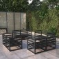 8-tlg. Garten-Lounge-Set Schwarz Massivholz Kiefer 8-tlg. Garten-Lounge-Set Schwarz Massivholz Kiefer