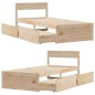 vidaXL Massivholzbett ohne Matratze 90x190 cm Kiefernholz