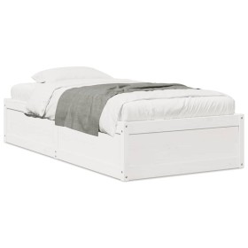 vidaXL Massivholzbett ohne Matratze Weiß 90x190 cm Kiefernholz