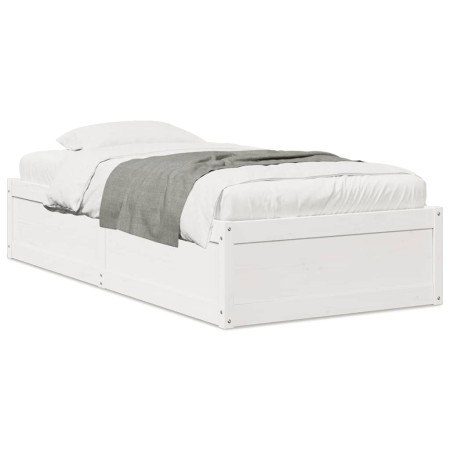 vidaXL Massivholzbett ohne Matratze Weiß 90x190 cm Kiefernholz
