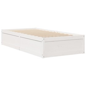 vidaXL Massivholzbett ohne Matratze Weiß 90x190 cm Kiefernholz