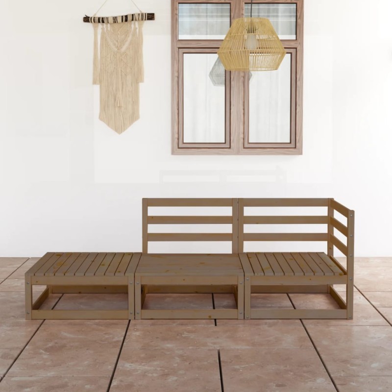 vidaXL 3-tlg. Garten-Lounge-Set Honigbraun Massivholz Kiefer vidaXL 3-tlg. Garten-Lounge-Set Honigbraun Massivholz Kiefer