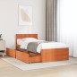 vidaXL Massivholzbett ohne Matratze Wachsbraun 90x190 cm Kiefernholz vidaXL Massivholzbett ohne Matratze Wachsbraun 90x190 cm Kiefernholz