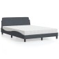 vidaXL Bett mit Matratze Dunkelgrau 120x200 cm Samt vidaXL Bett mit Matratze Dunkelgrau 120x200 cm Samt