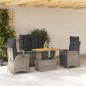 vidaXL 4-tlg. Garten-Essgruppe mit Kissen Grau Poly Rattan vidaXL 4-tlg. Garten-Essgruppe mit Kissen Grau Poly Rattan