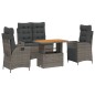 vidaXL 4-tlg. Garten-Essgruppe mit Kissen Grau Poly Rattan vidaXL 4-tlg. Garten-Essgruppe mit Kissen Grau Poly Rattan