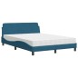 vidaXL Bett mit Matratze Blau 140x200 cm Samt vidaXL Bett mit Matratze Blau 140x200 cm Samt