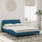 vidaXL Bett mit Matratze Blau 140x200 cm Samt vidaXL Bett mit Matratze Blau 140x200 cm Samt