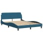 vidaXL Bett mit Matratze Blau 140x200 cm Samt vidaXL Bett mit Matratze Blau 140x200 cm Samt