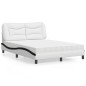 vidaXL Bett mit Matratze Weiß und Schwarz 140x200 cm Kunstleder vidaXL Bett mit Matratze Weiß und Schwarz 140x200 cm Kunstleder