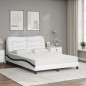 vidaXL Bett mit Matratze Weiß und Schwarz 140x200 cm Kunstleder vidaXL Bett mit Matratze Weiß und Schwarz 140x200 cm Kunstleder