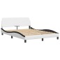vidaXL Bett mit Matratze Weiß und Schwarz 140x200 cm Kunstleder vidaXL Bett mit Matratze Weiß und Schwarz 140x200 cm Kunstleder