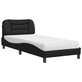 vidaXL Bett mit Matratze Schwarz 80x200 cm Kunstleder