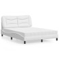 vidaXL Bett mit Matratze Weiß 140x190 cm Kunstleder vidaXL Bett mit Matratze Weiß 140x190 cm Kunstleder