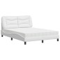 vidaXL Bett mit Matratze Weiß 140x190 cm Kunstleder vidaXL Bett mit Matratze Weiß 140x190 cm Kunstleder