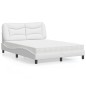 vidaXL Bett mit Matratze Weiß 120x200 cm Kunstleder vidaXL Bett mit Matratze Weiß 120x200 cm Kunstleder