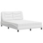 vidaXL Bett mit Matratze Weiß 120x200 cm Kunstleder vidaXL Bett mit Matratze Weiß 120x200 cm Kunstleder
