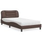 vidaXL Bett mit Matratze Braun 100x200 cm Kunstleder vidaXL Bett mit Matratze Braun 100x200 cm Kunstleder