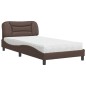 vidaXL Bett mit Matratze Braun 100x200 cm Kunstleder vidaXL Bett mit Matratze Braun 100x200 cm Kunstleder