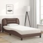 vidaXL Bett mit Matratze Braun 100x200 cm Kunstleder vidaXL Bett mit Matratze Braun 100x200 cm Kunstleder