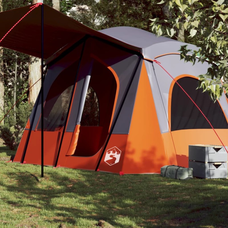 vidaXL Campingzelt 5 Personen Grau und Orange Wasserdicht vidaXL Campingzelt 5 Personen Grau und Orange Wasserdicht