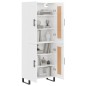 Highboard Hochglanz-Weiß 69,5x34x180 cm Holzwerkstoff Highboard Hochglanz-Weiß 69,5x34x180 cm Holzwerkstoff