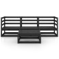 4-tlg. Garten-Lounge-Set Schwarz Massivholz Kiefer 4-tlg. Garten-Lounge-Set Schwarz Massivholz Kiefer